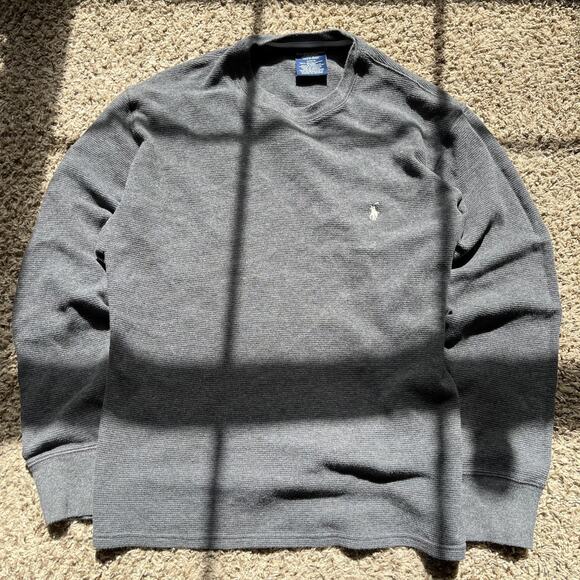 Polo Ralph Lauren Other - Polo Ralph Lauren Waffle Shirt Men’s XL Black Waffle Knit Long Sleeve Casual